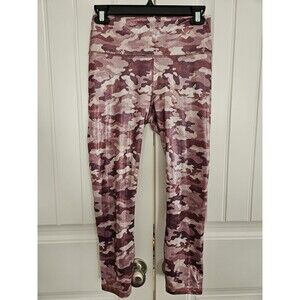 PowerHold By Fabletics Shiny Pink Camo Capri Leggings Size XS